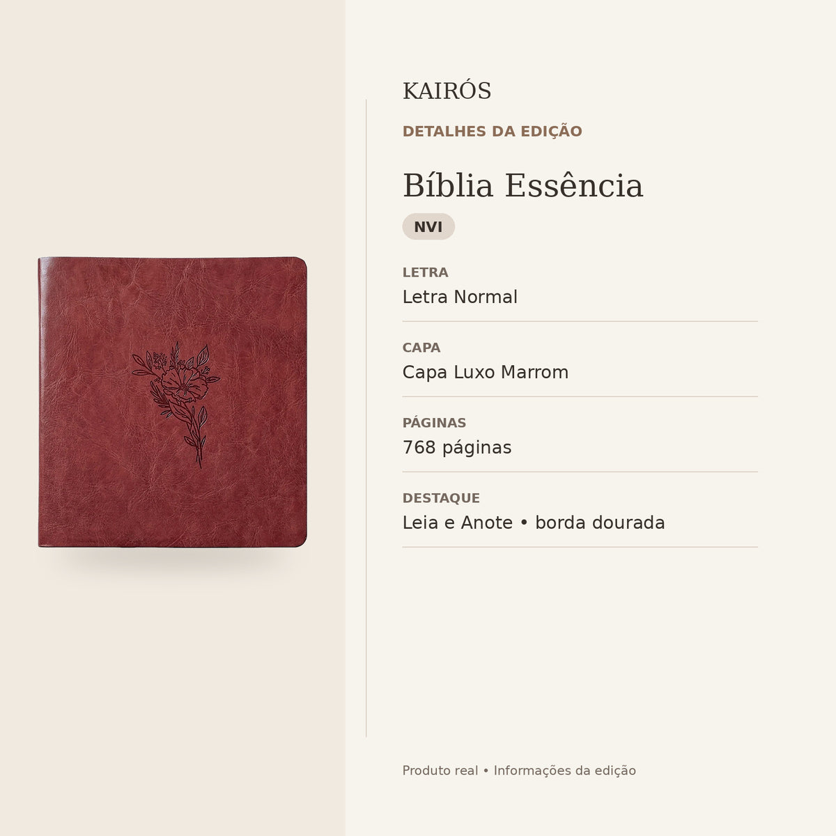 Bíblia Essência — detalhes da edição
