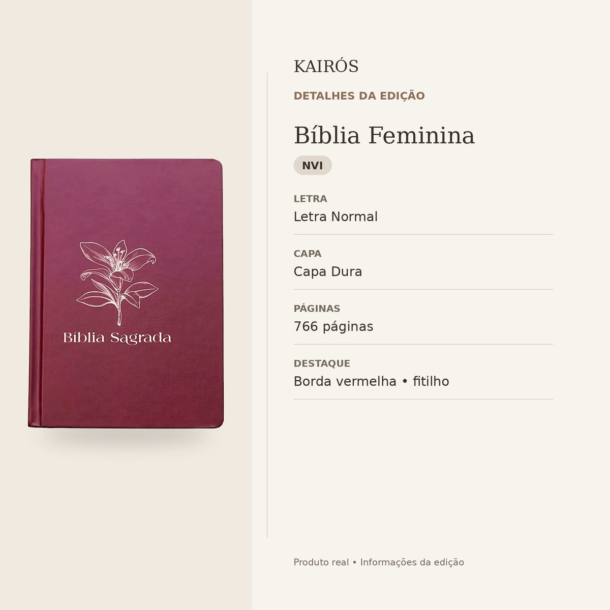 Bíblia Feminina — detalhes da edição