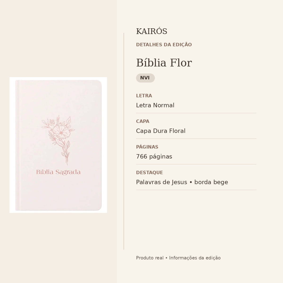 Bíblia Flor NVI — detalhes da edição