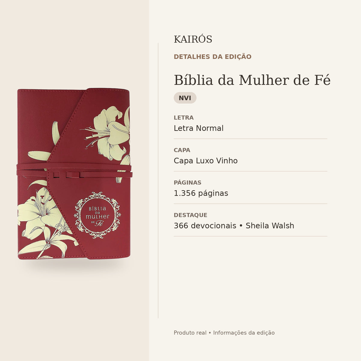 Bíblia da Mulher de Fé — detalhes da edição