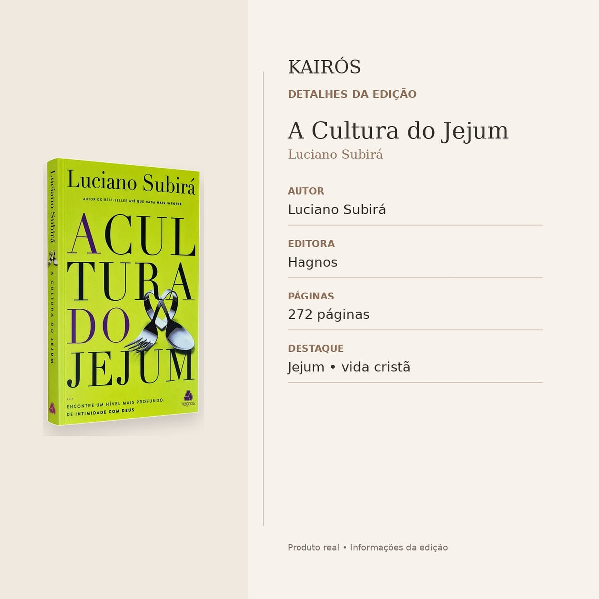 Livro A Cultura do Jejum — detalhes da edição