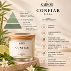 Vela Confiar Kairós - essência Bamboo e notas olfativas