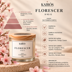 Vela Florescer Kairós - essência Sakura e notas olfativas