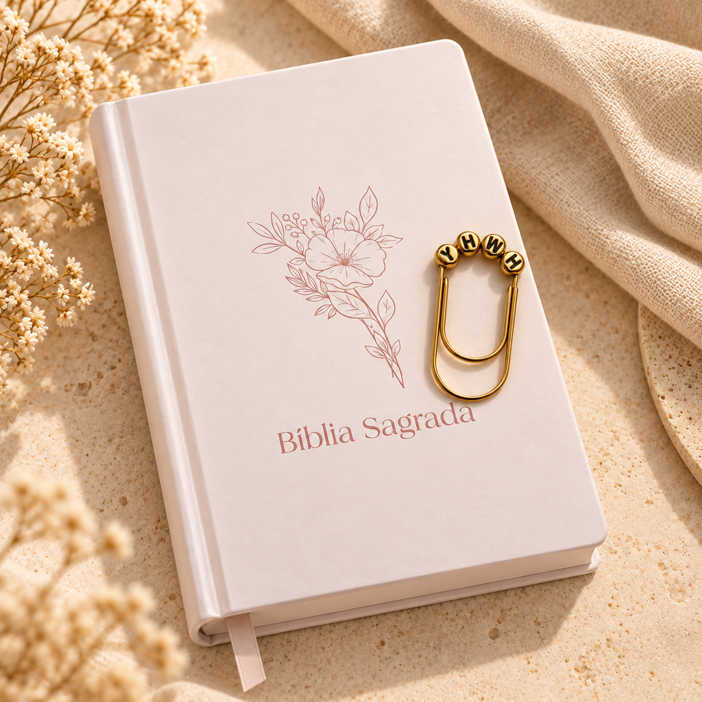 Kit Bíblia Flor NVI com marca-página